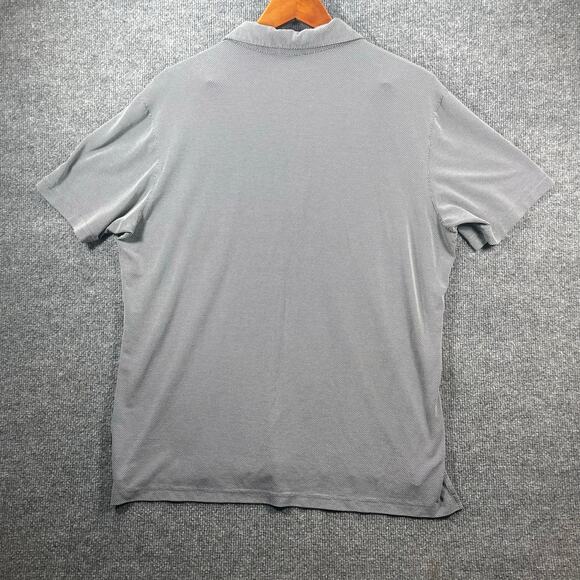 Kuhl Polo Shirt Men's Large Gray Geometric Allover Double Chest Pockets Stretch - Picture 9 of 10